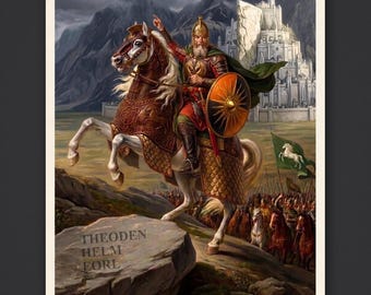 Lord of the Rings by Jacques-Louis David Art Print, Theoden at the Pelennor Fields, Rohan Rohirrim Charge Wall Art, Tolkien Gift