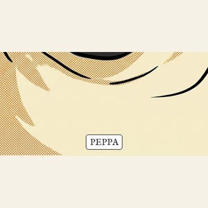Personalised pet portrait print: Close-up: your pet's name is set in type on every print