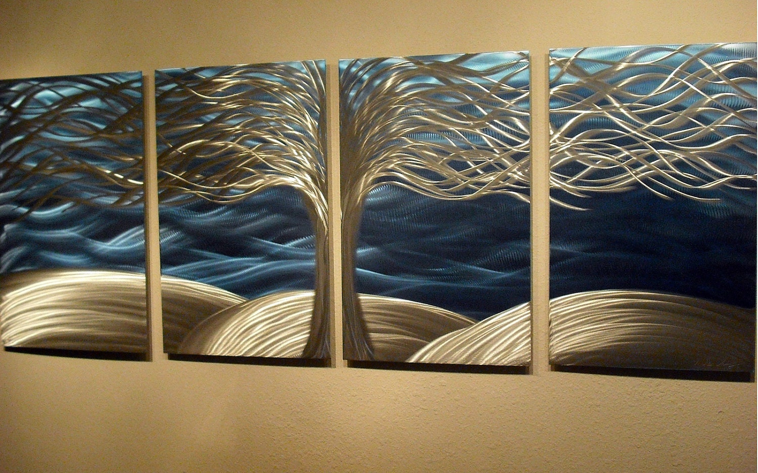 Metal Wall Art Decor Aluminum Abstract Contemporary Modern Etsy