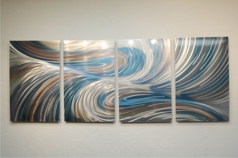 Contemporary Modern Decor Original Lighthouse Silver 36 Abstract Metal Wall Art