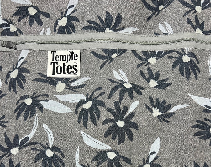 TempleTotes LDS Temple Bag - Daisies (Gray)