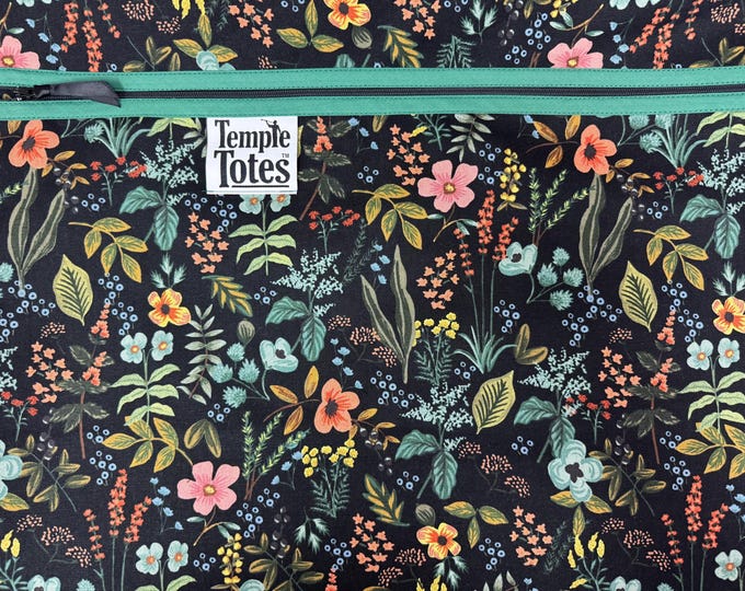 TempleTotes LDS Temple Bag  -  Herb Garden (Black)