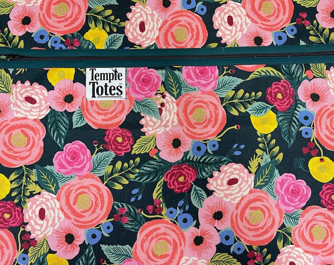 TempleTotes LDS Temple Bag  -  English Garden (Navy)