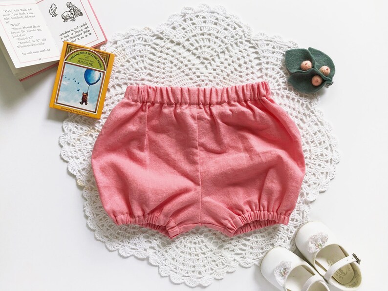 Pink Linen Baby Bloomers. Handmade Bloomers With Suspenders. Etsy