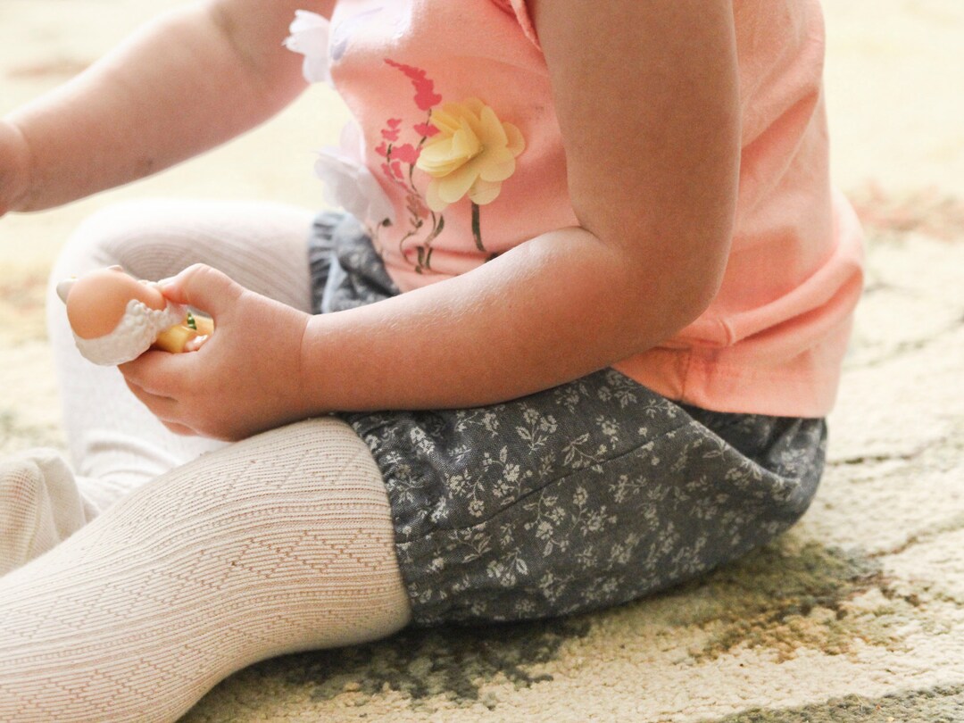 Chambray Floral Baby Bloomers. Handmade Bloomers for Babies. Etsy
