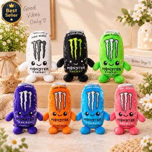 Pluszowa zabawka Monster Energy Can, 23 cm, pluszowa zabawka, dekoracja pokoju gracza (miękka zabawka)
