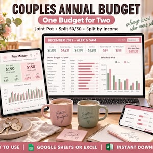 Couples Budget Spreadsheet, Shared Expense Tracker, Joint Income Planner (Google Sheets)