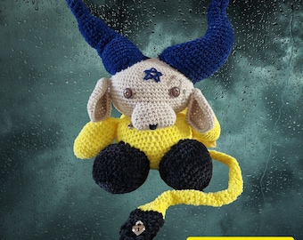 Coraline Baphomet, cute creepy kawaii crochet