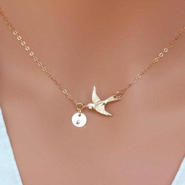 Confirmation gift for girl, 14k gold fill Bird Necklace gold, Personalized Bird, Confirmation gifts Sponsor gift, Confirmation necklace gift