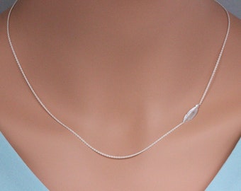 Collar de plumas de plata de ley para mujer - Collar de plumas - Collar de plumas de oro - Collar delicado - Joyas de uso diario - Regalos para hijas