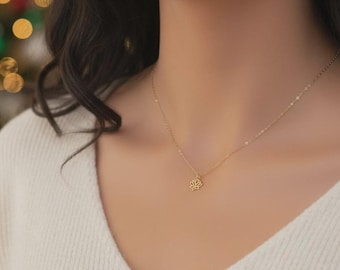 Złoty naszyjnik z lotosem: srebro próby 925, prezent dla siostry duszy