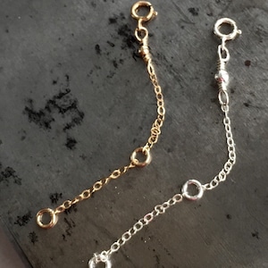 Adjustable Necklace Extender: Sterling Silver, Gold Fill, Rose Gold