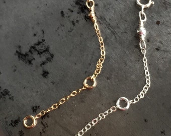 Verstelbare kettingverlenger: sterlingzilver, goldfill, roségoud
