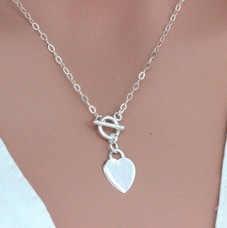 Toggle Clasp Choker Necklace Heart Necklace Sterling - Etsy