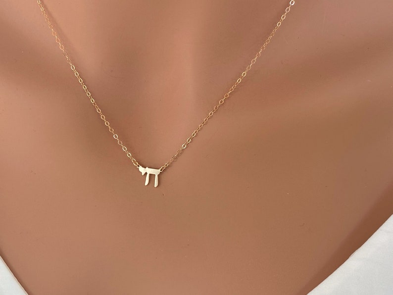 Tiny Gold Chai necklace Dainty Gold Filled Chai Necklace Chai Necklace Women,Chai Necklace Gold Hebrew Necklace Judaism Gift Jewelry image 4