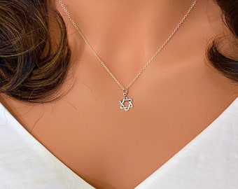 Bat Mitzvah Gfit, Bar Mitzvah Necklace, Star of David Jewelry in Sterling Silver, Jewish Star Pendant, Megan David Necklace, Gift for Jewish