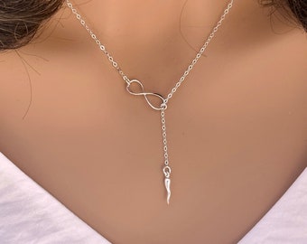 Collar De Cuerno Italiano Para Hombre, Colgante De Plata De Ley 925 - Collar De La Suerte, Cornicello, Cornetto - México