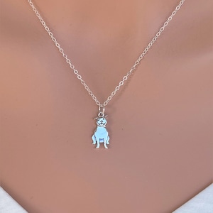 Sterling Silver Pitbull Charm Necklace: Puppy Memorial Gift