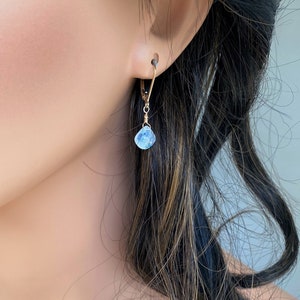 Moonstone Dangle Earrings: Sterling Silver or Gold Fill, June Birthstone