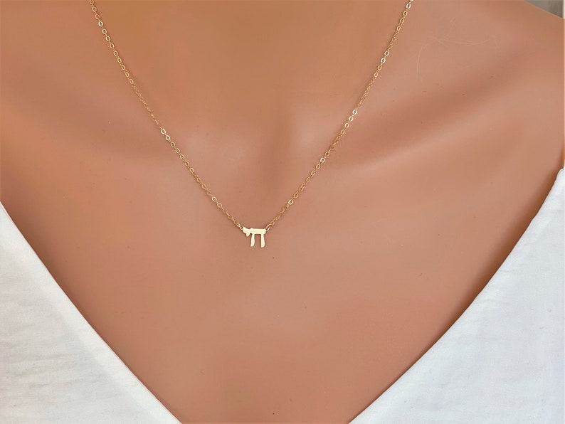 Tiny Gold Chai necklace Dainty Gold Filled Chai Necklace Chai Necklace Women,Chai Necklace Gold Hebrew Necklace Judaism Gift Jewelry image 8