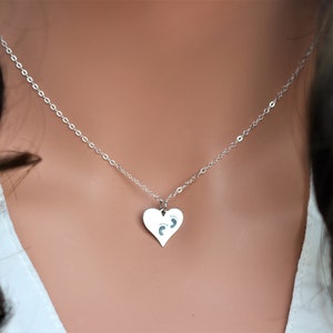 Sterling Silver Baby Footprint Heart Necklace - New Mom Gift