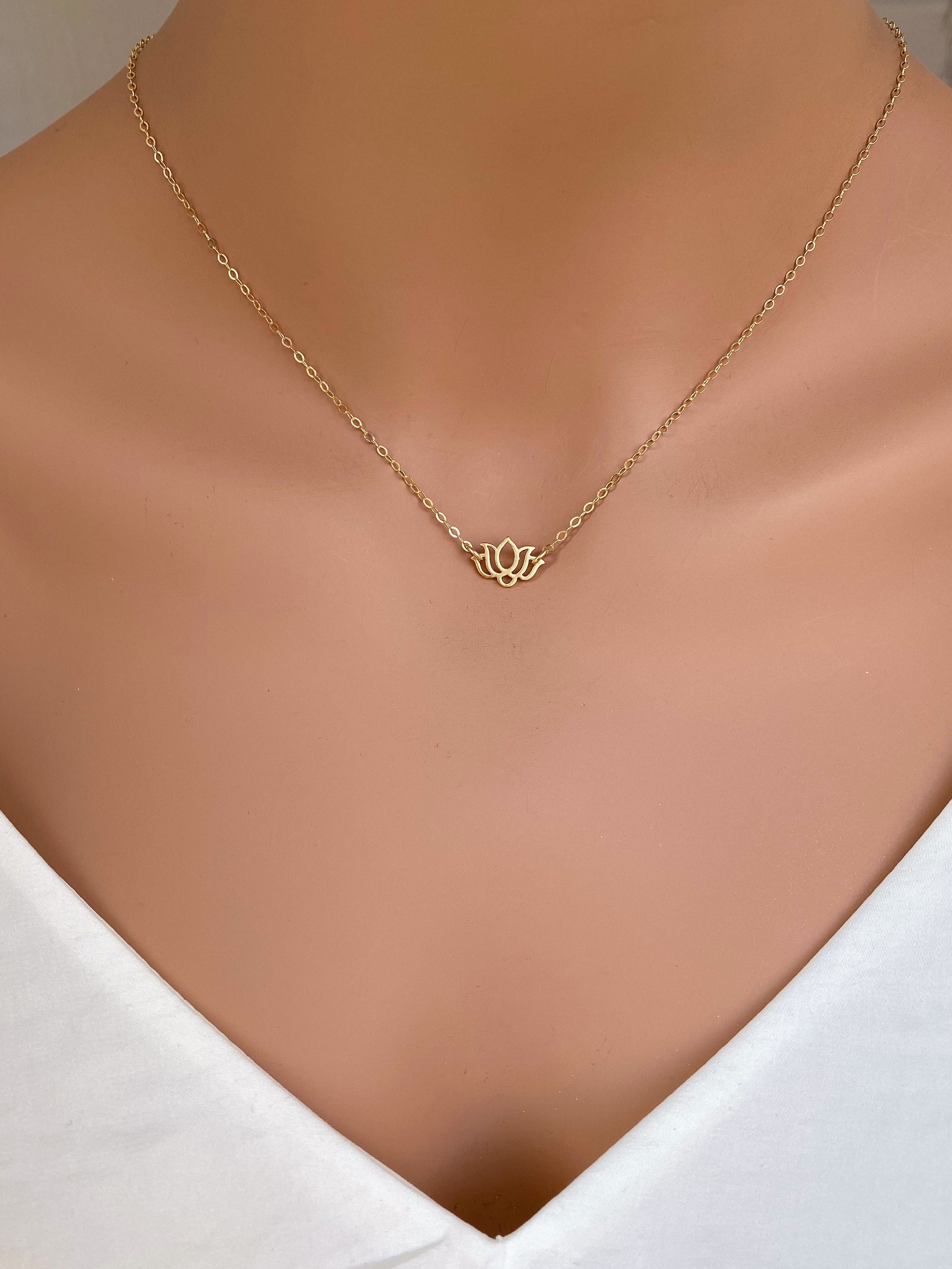 Gold Lotus Necklace: Sterling Silver Pendant, Empowering Gift - Etsy