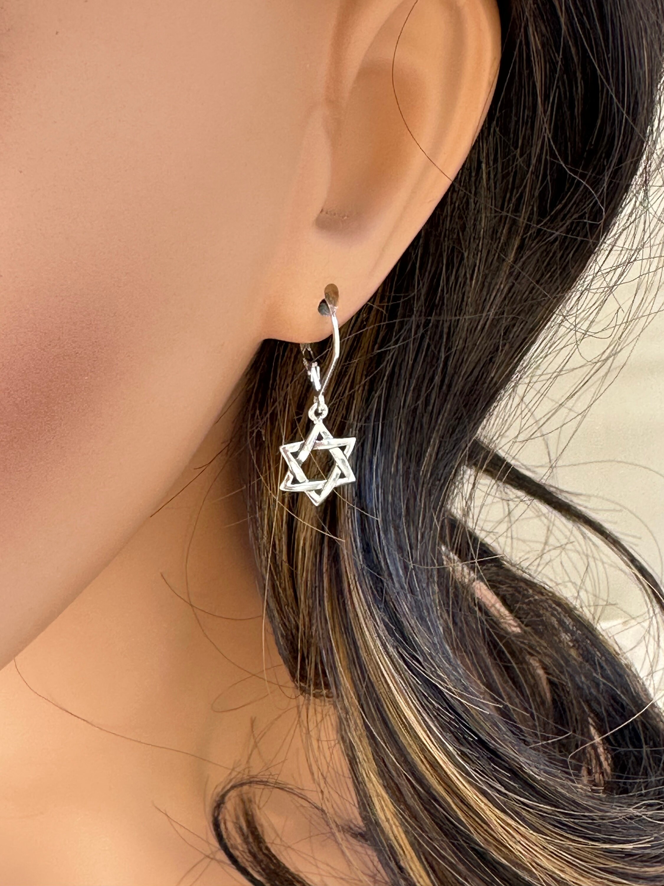 Star of David Earrings David Star Dangle Israeli Jewelry Jewish