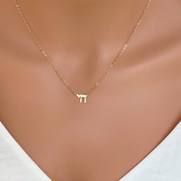 Tiny Gold Chai necklace - Dainty Gold Filled Chai Necklace - Chai Necklace Women,Chai Necklace Gold - Hebrew Necklace - Judaism Gift Jewelry