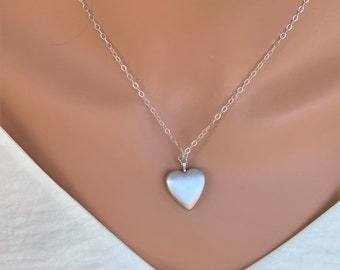 Heart Locket Necklace: 14k Gold-Filled/Sterling Silver Picture Pendant