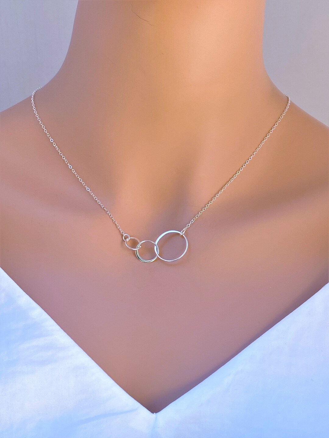 Three Circle Necklace, Three Eternity Circle Gifts, Three Ring Circle