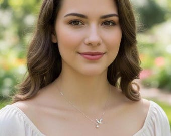 Sterling Silver Dove Necklace: Pearl Confirmation Gift