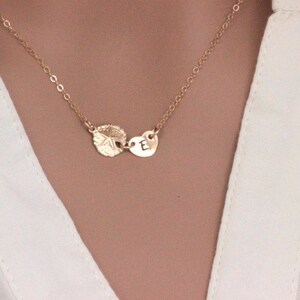 Sand Dollar Initial Necklace: Sterling Silver, Gold Fill, Sea Charm Jewelry