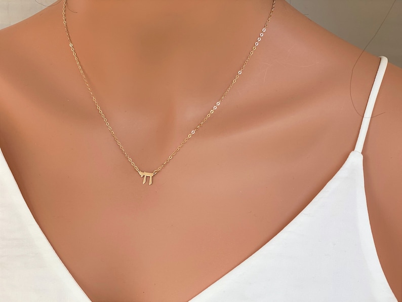 Tiny Gold Chai necklace Dainty Gold Filled Chai Necklace Chai Necklace Women,Chai Necklace Gold Hebrew Necklace Judaism Gift Jewelry image 7