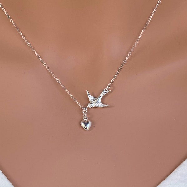 Konfirmation Geschenke für Teenager Mädchen - Konfirmation Paten Geschenk - Sterling Silber / 14k Gold fill Vogel Halskette - Konfirmation GastgeschenkeHalskette