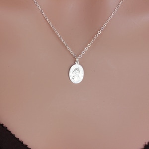 St Christopher Medallion Necklace, Patron Saint of Travelers Pendant, Sterling Silver St.Christopher Medal, Protect Us Necklace, Safe Travel