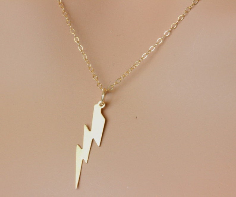Lightning Bolt Necklace Sterling Silver / 14k Gold Fill Etsy