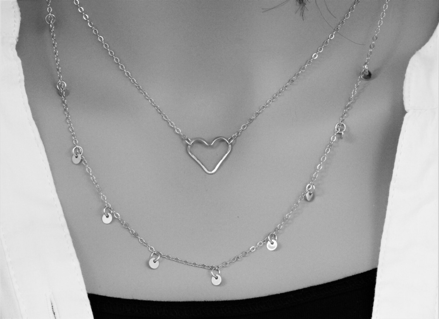 Tiny Coin Necklace Discs Necklace Coins Drop Necklace Etsy