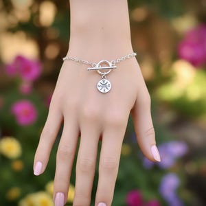 Bracelet à bascule en argent sterling à breloques boussole : cadeau de remise des diplômes voyageur