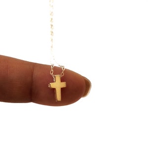 Tiny Cross Necklace Sterling Silver Cross Necklace Cross Necklace Dainty Cross Necklace Small Cross Gift for hert Cross necklace image 3