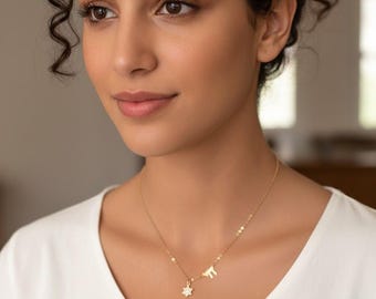 Gold Filled Chai Star of David Necklace: Jewish Bat Mitzvah Gift