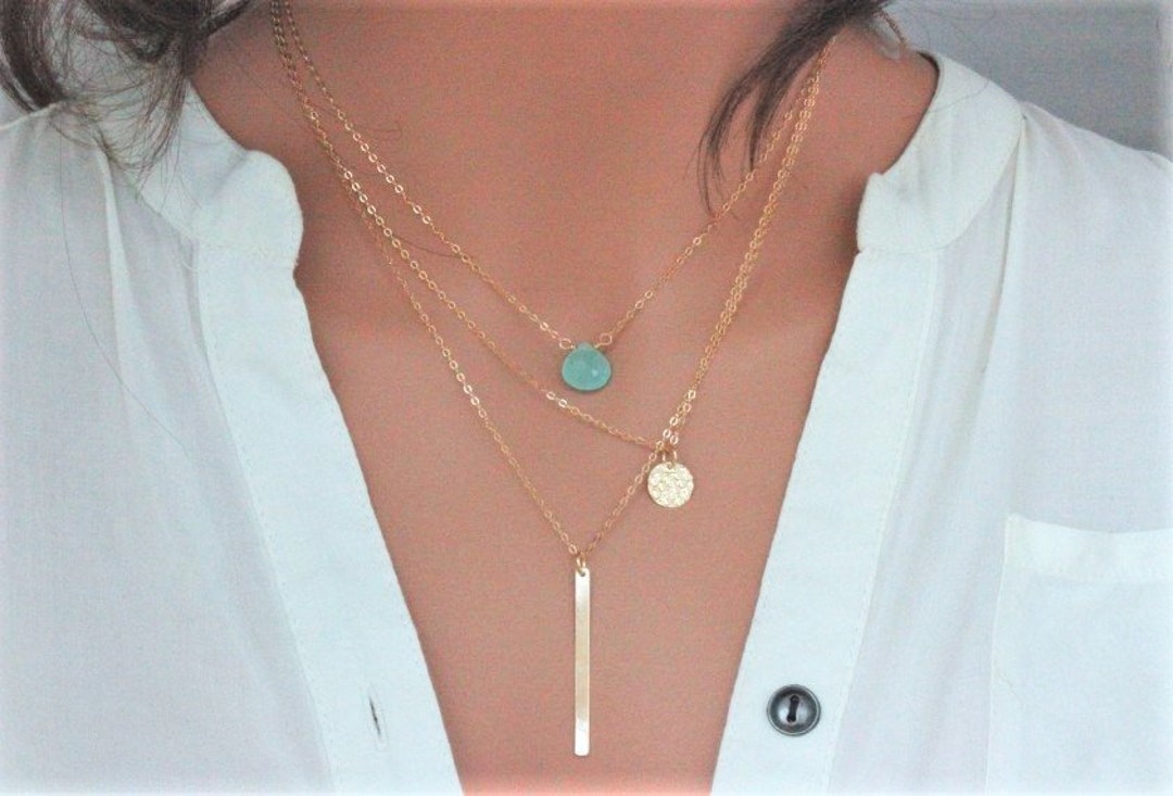 [WOOALONG]ACC★Gradation layering necklace WOOALONG]ACC☆Gradation layering necklace (WOOALONG