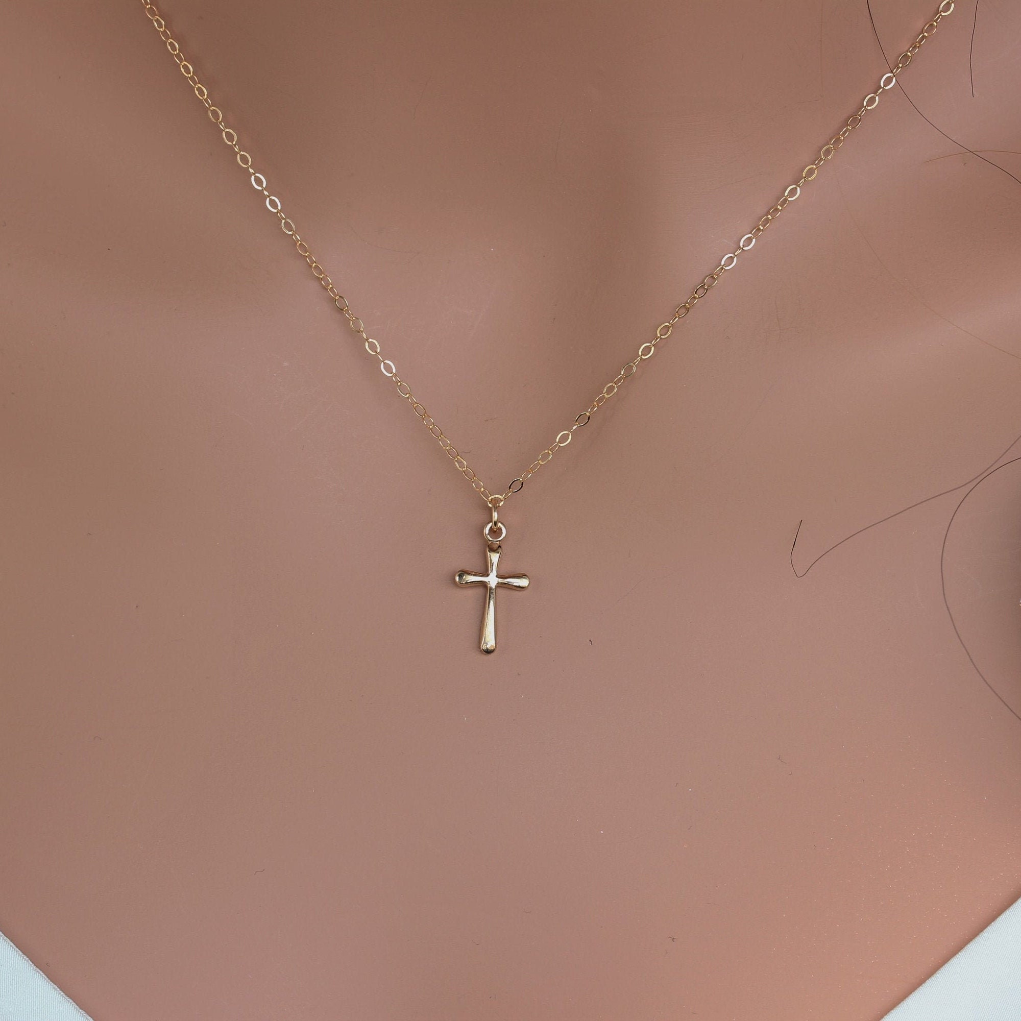 Gold Cross Necklace Cross Necklace Women Small Cross Etsy