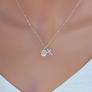 Gold Filled Cross Necklace: Virgin Mary Medallion, Religious Gift