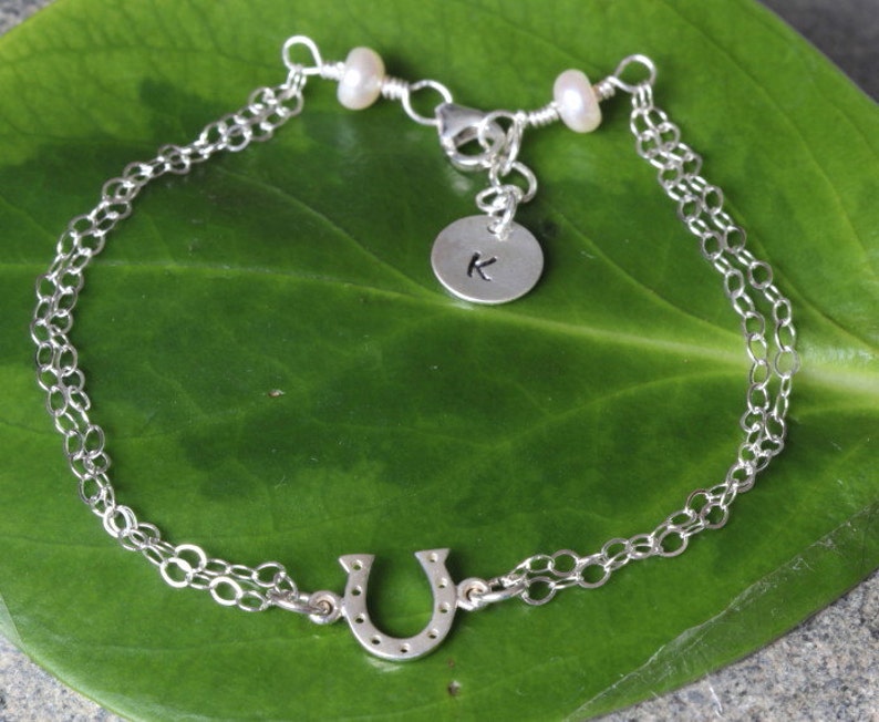 Sterling Silver Horseshoe Bracelet Personalized Horseshoe Etsy
