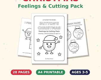 Christmas Feelings & Cutting Pack for Toddlers, A4 Printable Activities UK Version