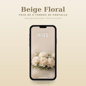 Pack of 6 beige flower wallpapers | Neutral aesthetic floral wallpaper | Mobile background for iPhone and Android