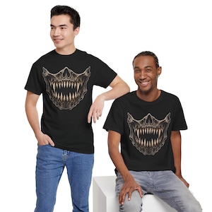 Skull Jaw with Sharp Teeth T-Shirt | Horror Skull Graphic Tee