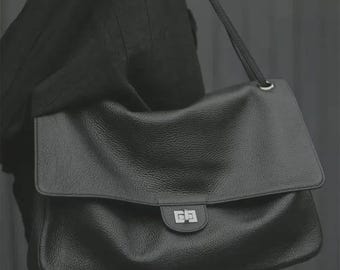 Torba na ramię z pełnoziarnistej skóry bydlęcej, oryginalne skórzane torebki w stylu slouchy, srebrne i złote okucia