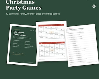 Paquete de juegos para fiestas navideñas / 10 actividades imprimibles (descarga digital)