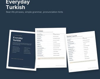 Cuaderno de ejercicios de turco cotidiano / Frases A1-A2 para expatriados y viajeros (Descarga en PDF)